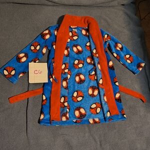 Kids Blue and Red Superhero Pajama Robe